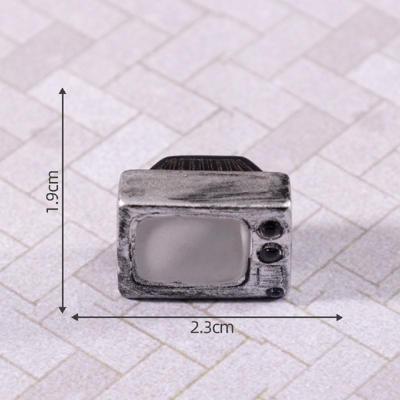 Tiểu cảnh TV cổ điển, nội thất búp bê DIY, phụ kiện bàn tiểu cảnh mini phong cách vintage (ZC-262)
