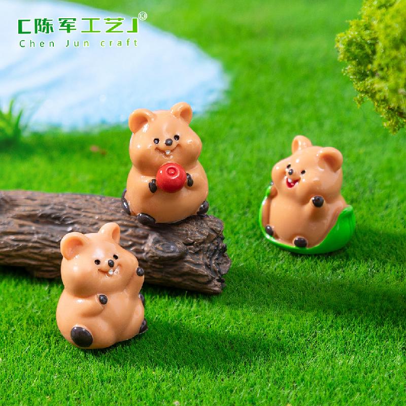 Phụ Kiện Tiểu Cảnh 微景观可爱呆萌矮袋鼠宝宝萌粒 园艺造景DY装饰品配件迷你小摆件