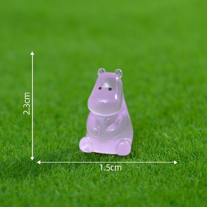 Tiểu cảnh hà mã phát sáng DIY, phụ kiện tiểu cảnh mini resin garden treo bàn đáng yêu (ZC-1391)