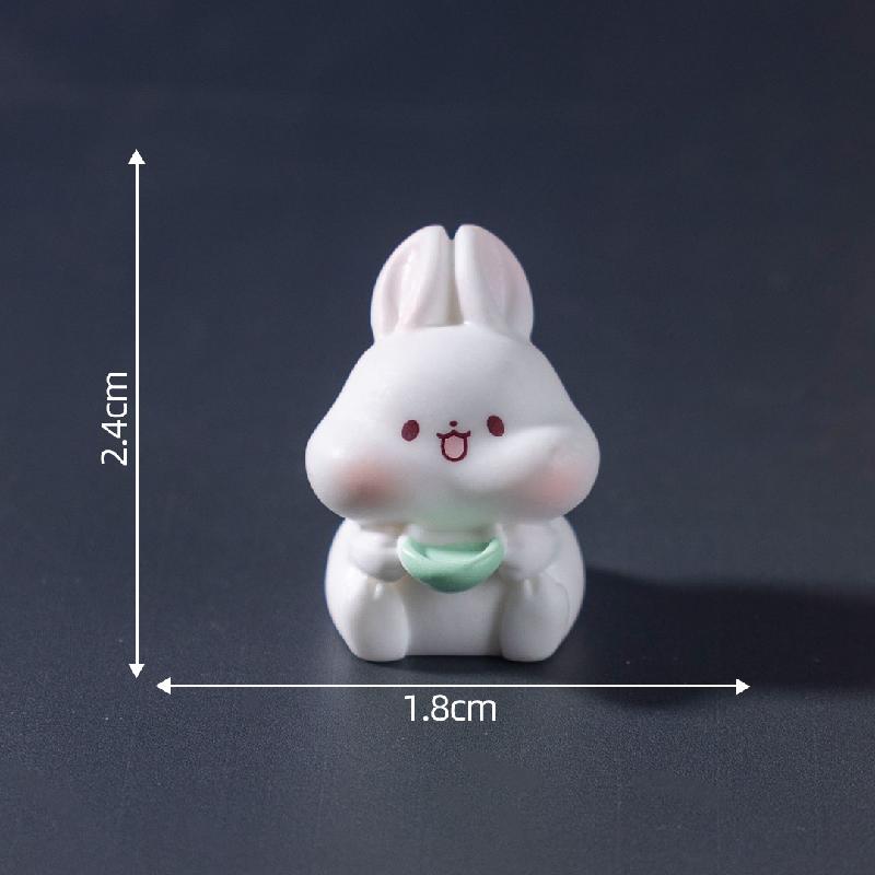 Tiểu cảnh thỏ trung thu, bánh trung thu DIY, phụ kiện treo xe tiểu cảnh mini (ZC-735)