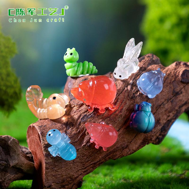 Phụ Kiện Tiểu Cảnh 微景观创意仿真夜光昆虫蚂蚁毛毛虫 DIY装饰品配件迷你桌面小摆件