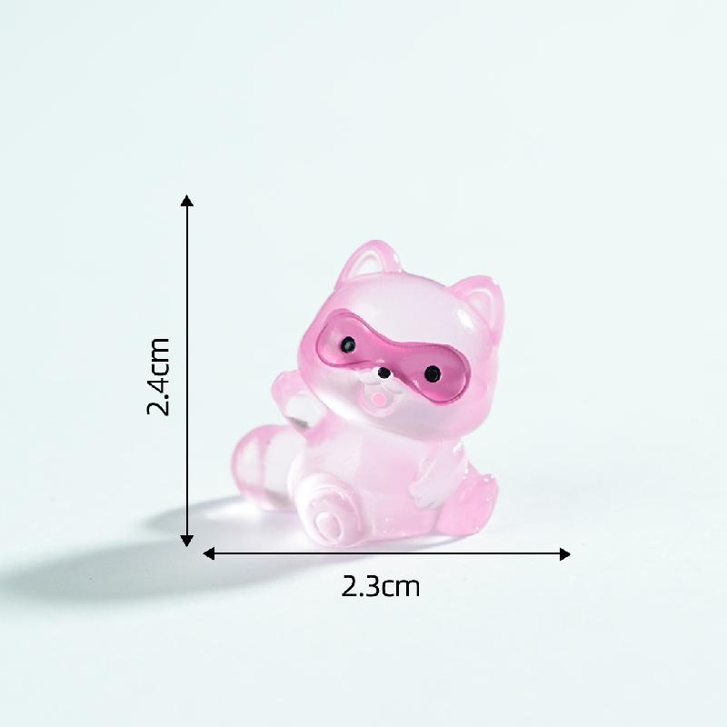 Tiểu cảnh gấu trúc raccoon phát sáng DIY, phụ kiện tiểu cảnh mini resin garden treo bàn xe cute (ZC-1472)