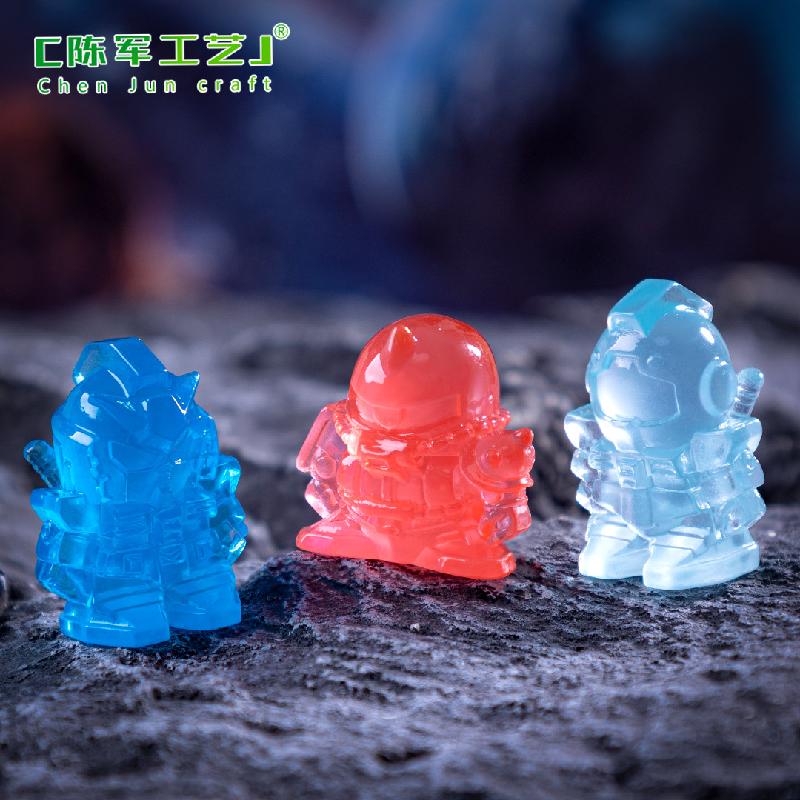 Phụ Kiện Tiểu Cảnh 微景观创意夜光高达机器人 DIY装饰配件树脂工艺品迷你桌面小摆件