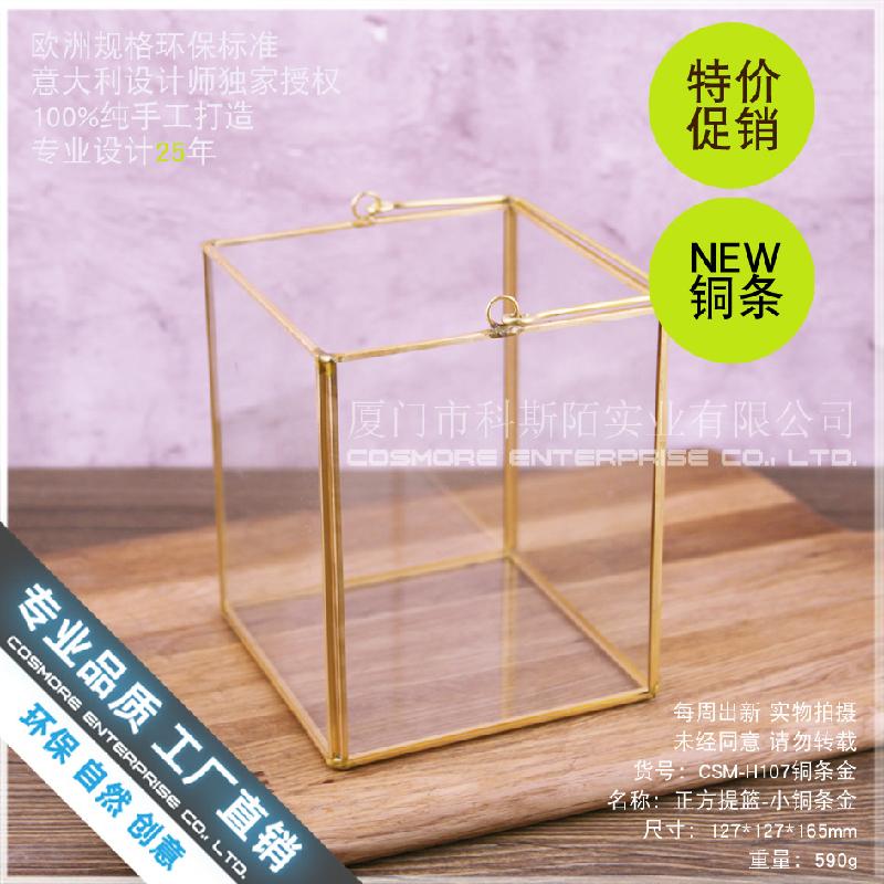 Chậu Đa Giác Nhà kính vuông Bắc Âu, đèn nến cầm tay (DG-149)