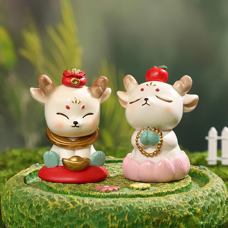 Chậu Cây Resin Tượng hươu hoạt hình mini resin, phụ kiện tiểu cảnh sân vườn, trang trí bàn và khu vườn (RG-210)