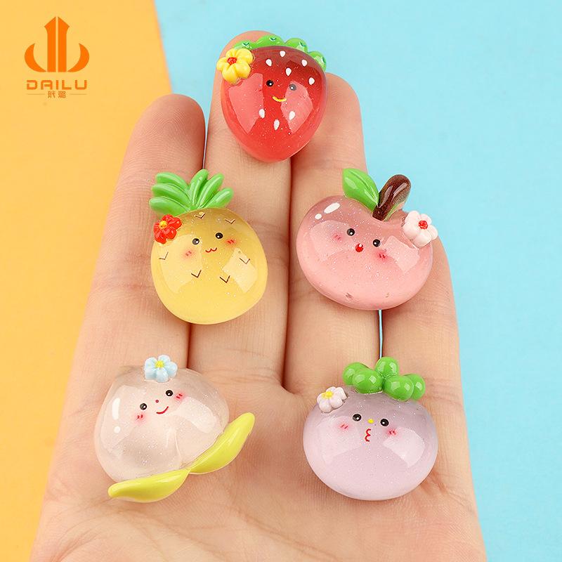 Charm LaBuBu 夜光透明闪粉水果DIY树脂饰品配件 凉鞋洞洞鞋扣贴片材料