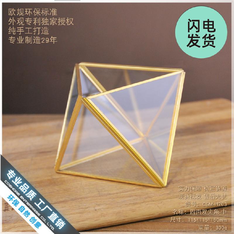Chậu Đa Giác Nhà kính kính 4 mặt góc nhọn, decor phòng khách (DG-105)