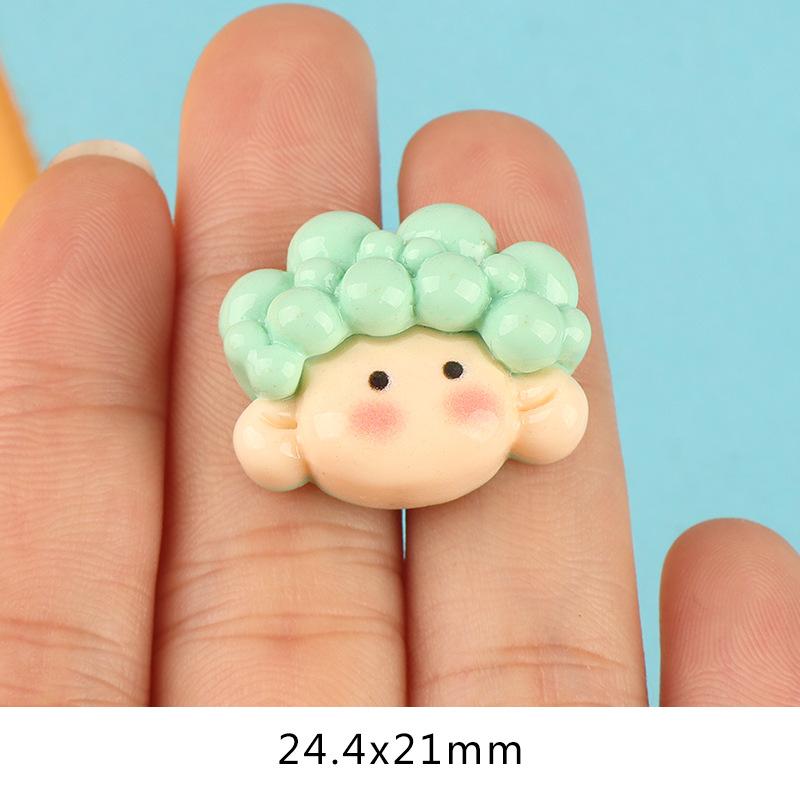 新款亮面女孩头 diy奶油胶自制手机壳发夹饰品树脂配件批发