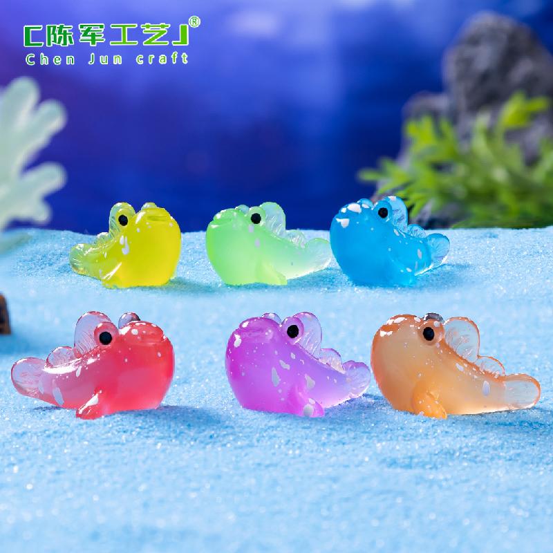 微景观创意夜光弹涂鱼公仔海洋沙滩造景 DIY装饰品配件迷你小摆件