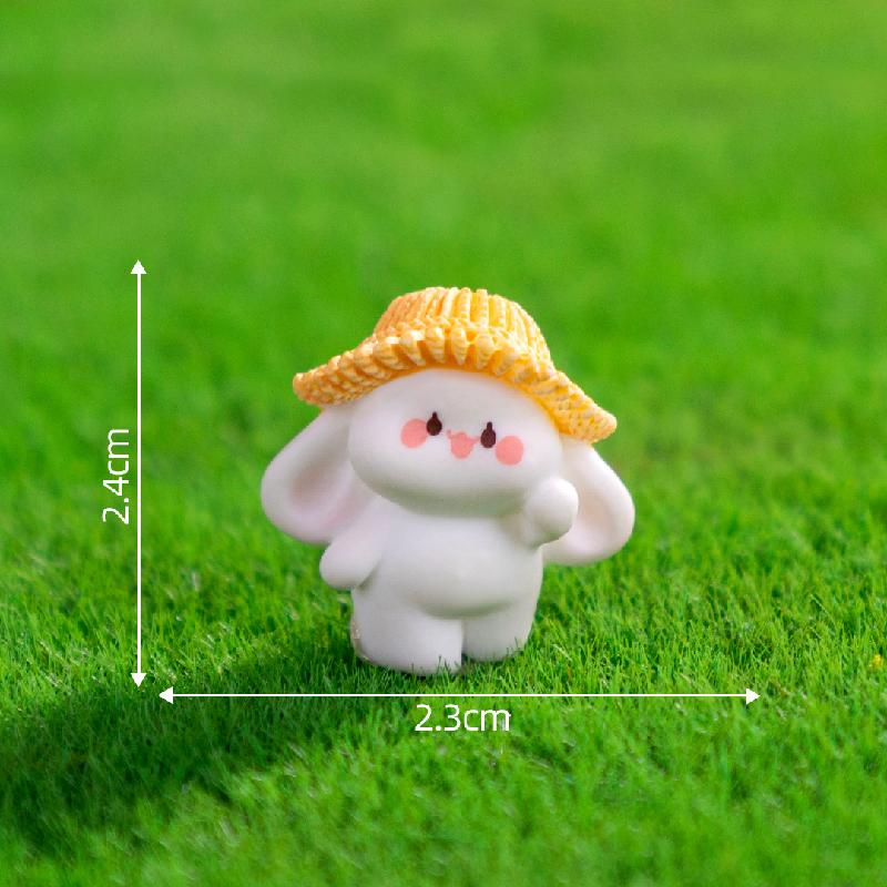 微景观创意劳动小兔子小熊房子园艺造景 DIY装饰品配件树脂小摆件