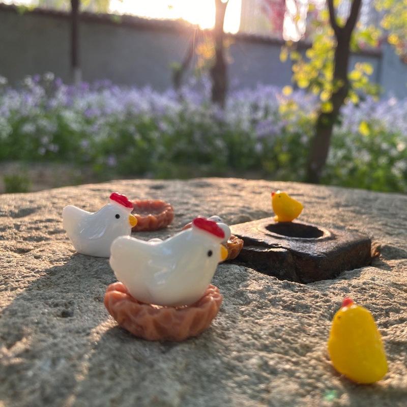 创意摆件小鸡窝微景观造景装饰品可爱卡通小鸡DIY造景素材配件