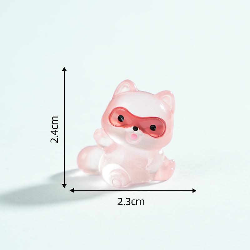 Tiểu cảnh gấu trúc raccoon phát sáng DIY, phụ kiện tiểu cảnh mini resin garden treo bàn xe cute (ZC-1472)