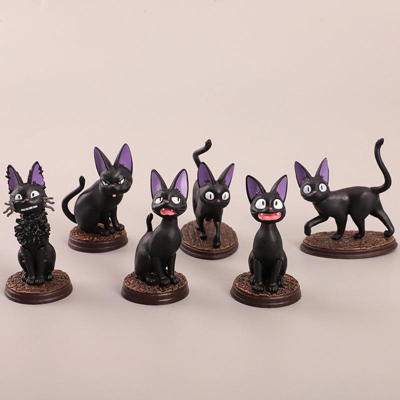 6 mẫu bộ đồ chơi mèo đen, phụ kiện truyền thông đồ chơi mèo nhỏ, đồ chơi hình ảnh nhỏ. ZZ-7