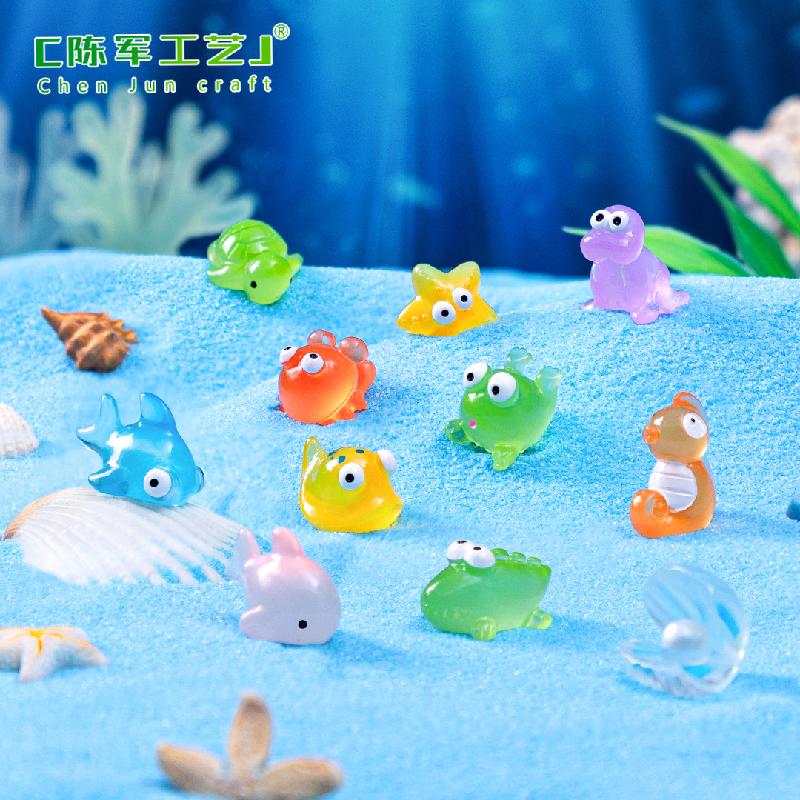 Phụ Kiện Tiểu Cảnh 微景观创意海洋动物海豚螃蟹生态瓶 DIY装饰品配件迷你桌面小摆件