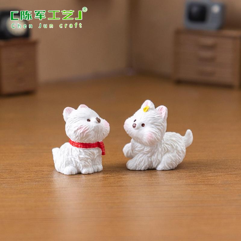 Phụ Kiện Tiểu Cảnh Chó Westie Chạy Bộ Mini Trang Trí (PK-162)