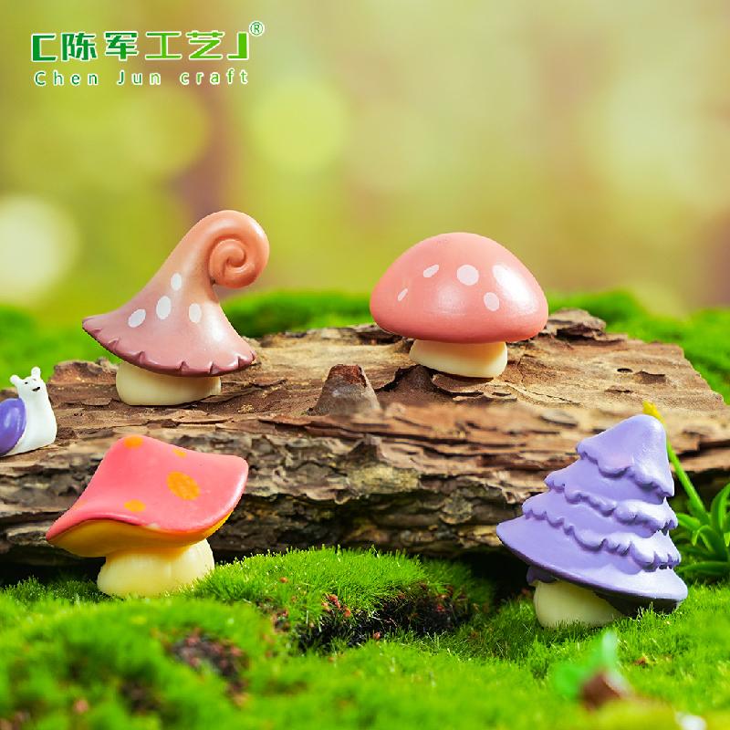 Phụ Kiện Tiểu Cảnh 苔藓微景观创意仿真彩色大蘑菇园艺造景 DIY装饰品配件迷你小摆件