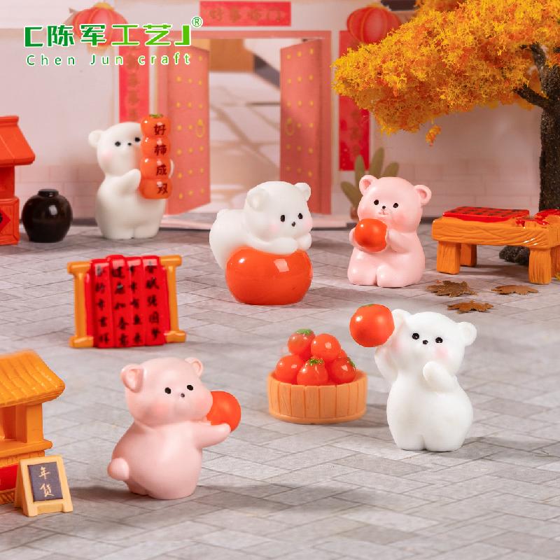 Phụ Kiện Tiểu Cảnh 微景观创意好事成双小熊公仔 DIY装饰品挂配件迷你车载桌面小摆件