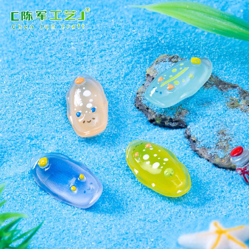 Phụ Kiện Tiểu Cảnh 跨境微景观创意夜光写实海兔动物公仔 DIY装饰配件迷你树脂小摆件