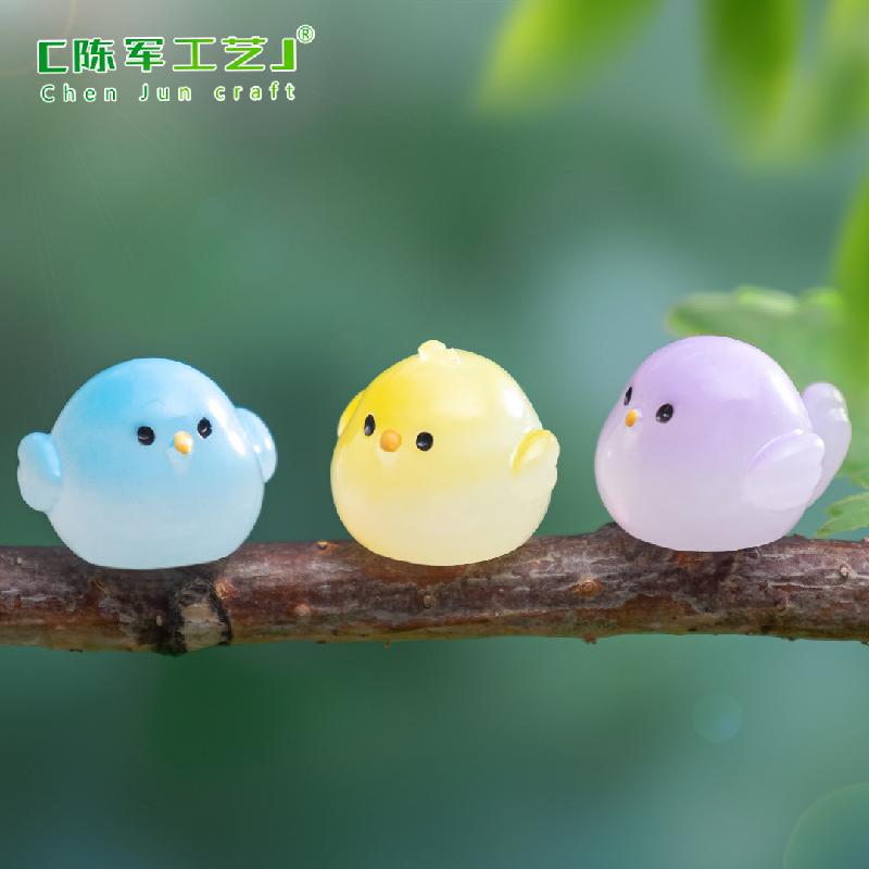 Phụ Kiện Tiểu Cảnh 跨境微景观创意大号云雀小鸡萌粒园艺造景 DIY装饰配件迷你小摆件