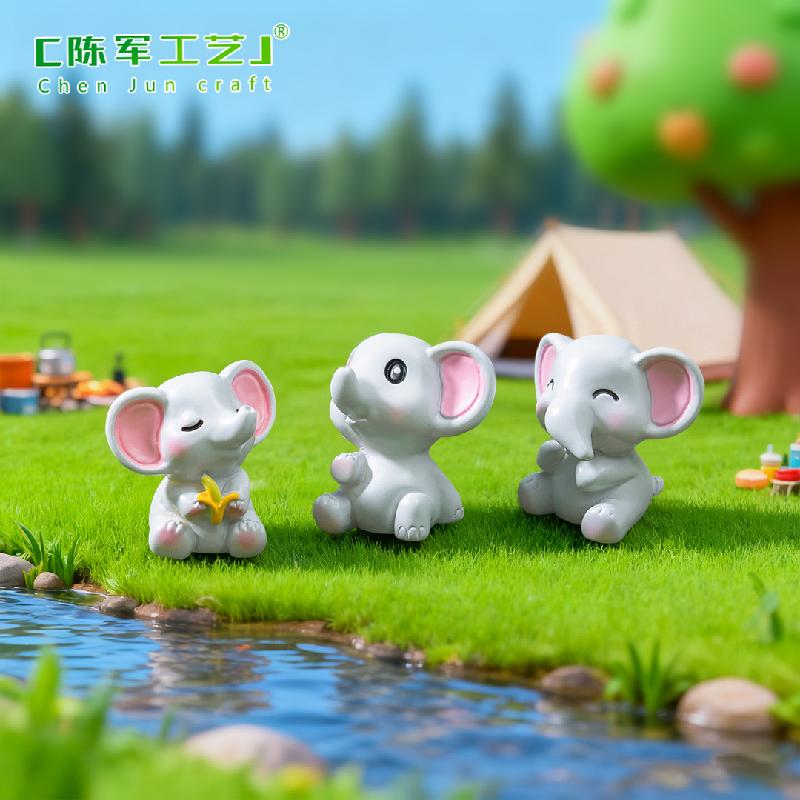 Phụ Kiện Tiểu Cảnh Tiểu cảnh voi đáng yêu, phụ kiện trang trí bàn làm việc (ZC-265)