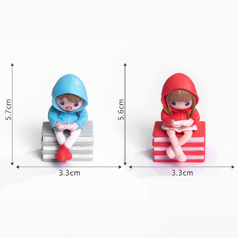 Tiểu cảnh đôi game thủ, balo cặp đôi DIY, phụ kiện xe bàn tiểu cảnh mini dễ thương (ZC-750)