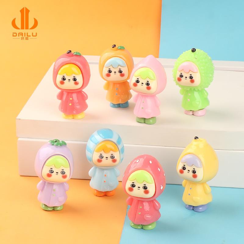 Charm bé gái mặc áo mưa DIY trang trí tiểu cảnh (FF-523)