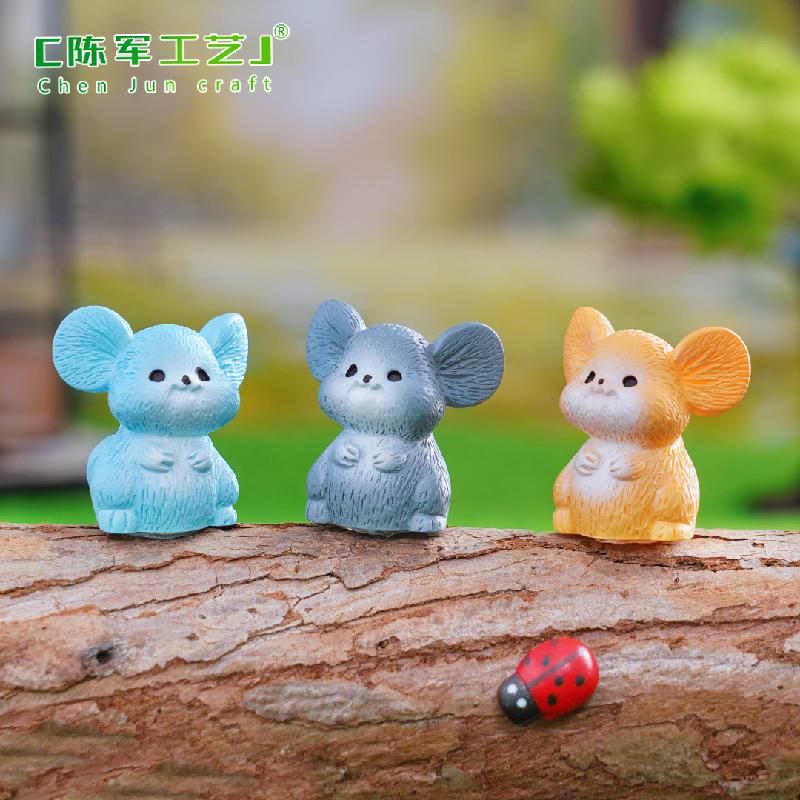 Phụ Kiện Tiểu Cảnh 跨境外贸微景观创意田园小鼠园艺造景 DIY装饰配件迷你树脂小摆件