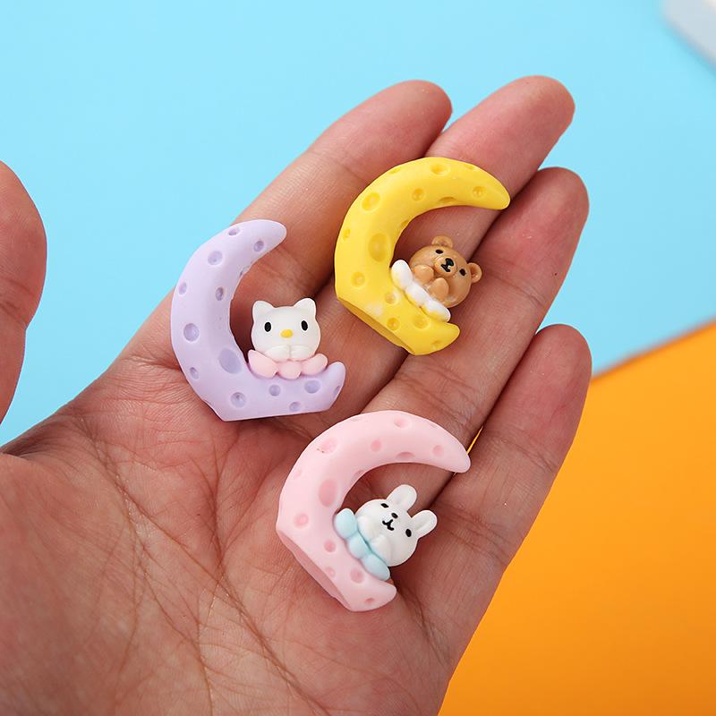 Charm thỏ và mặt trăng DIY trang trí vỏ điện thoại (FF-491)