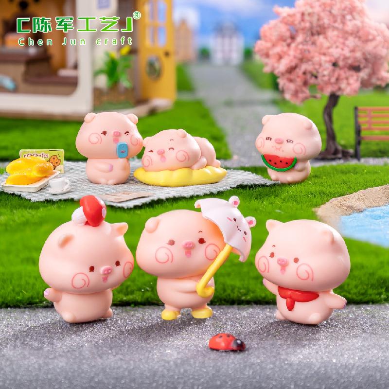 Figurine lợn Piyo đáng yêu - phụ kiện trang trí DIY, mô hình mini chính hãng cho cảnh quan nhỏ và đồ trang trí (ZC-1383)