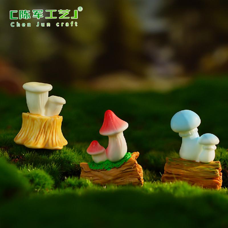 Phụ Kiện Tiểu Cảnh 跨境新品微景观创意可爱小蘑菇园艺造景 DIY装饰品配件迷你小摆件