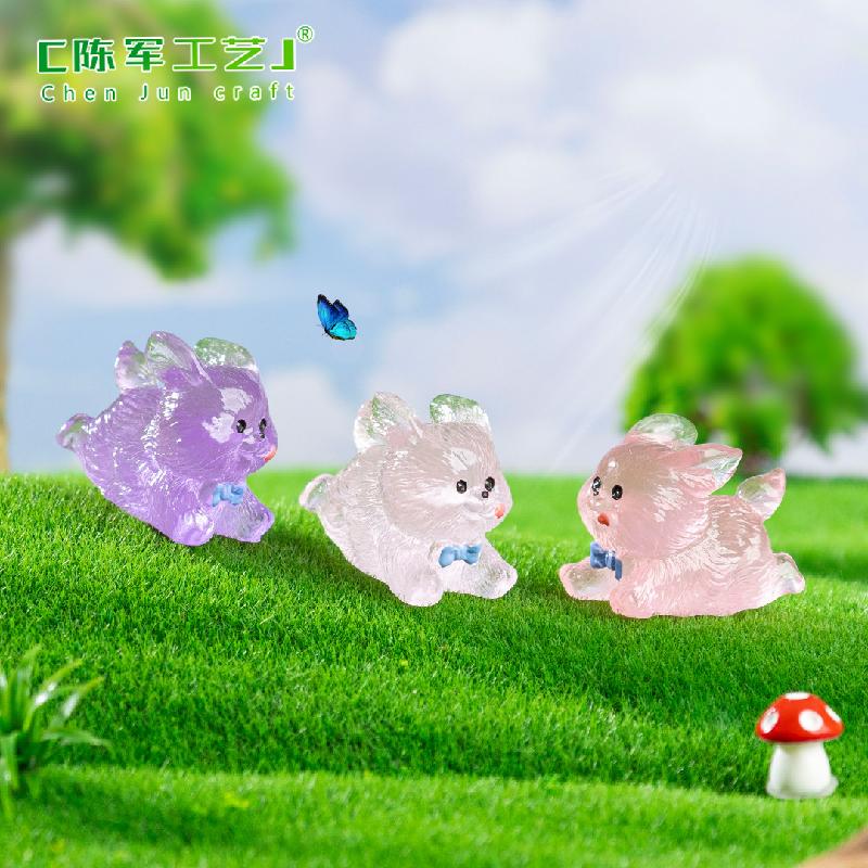 Phụ Kiện Tiểu Cảnh 微景观创意夜光风雨小狗萌粒园艺造景 DIY装饰品挂配件迷你小摆件