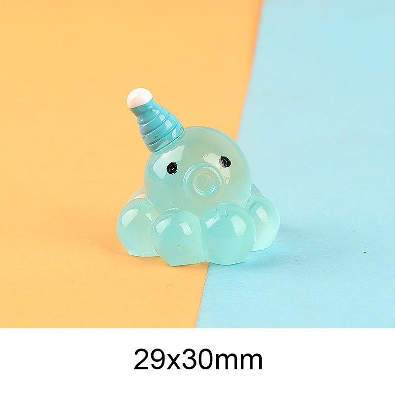 夜光章鱼 微景观卡通海洋发夹发卡DIY装饰创意夜光配件摆件工厂