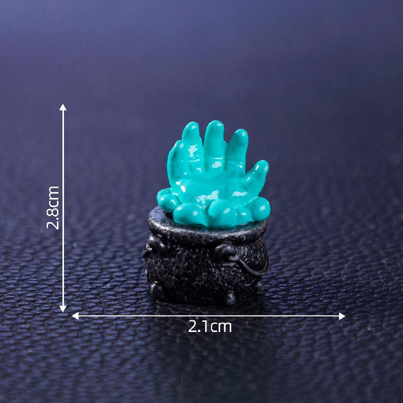 Tiểu cảnh nữ phù thủy, nồi nung Halloween, DIY, phụ kiện bàn tiểu cảnh mini sáng tạo (ZC-234)
