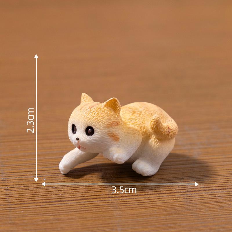 Mèo con nghịch nước đáng yêu, búp bê DIY, phụ kiện trang trí bàn tiểu cảnh mini (ZC-53)