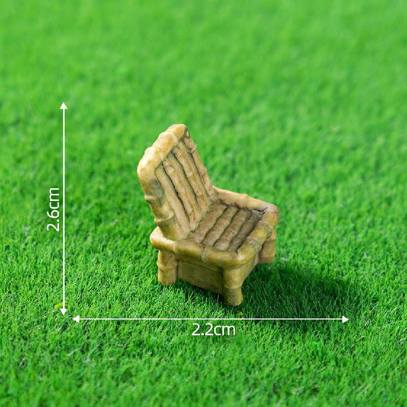 Tiểu cảnh ghế tre cổ, xe đẩy mini, sân vườn DIY, phụ kiện bàn tiểu cảnh đáng yêu (ZC-228)