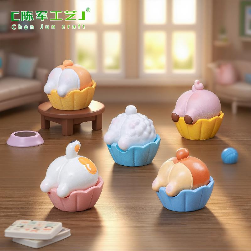 Phụ Kiện Tiểu Cảnh 微景观创意小动物pp蛋糕胚萌粒娃屋 DIY装饰品配件迷你树脂小摆件