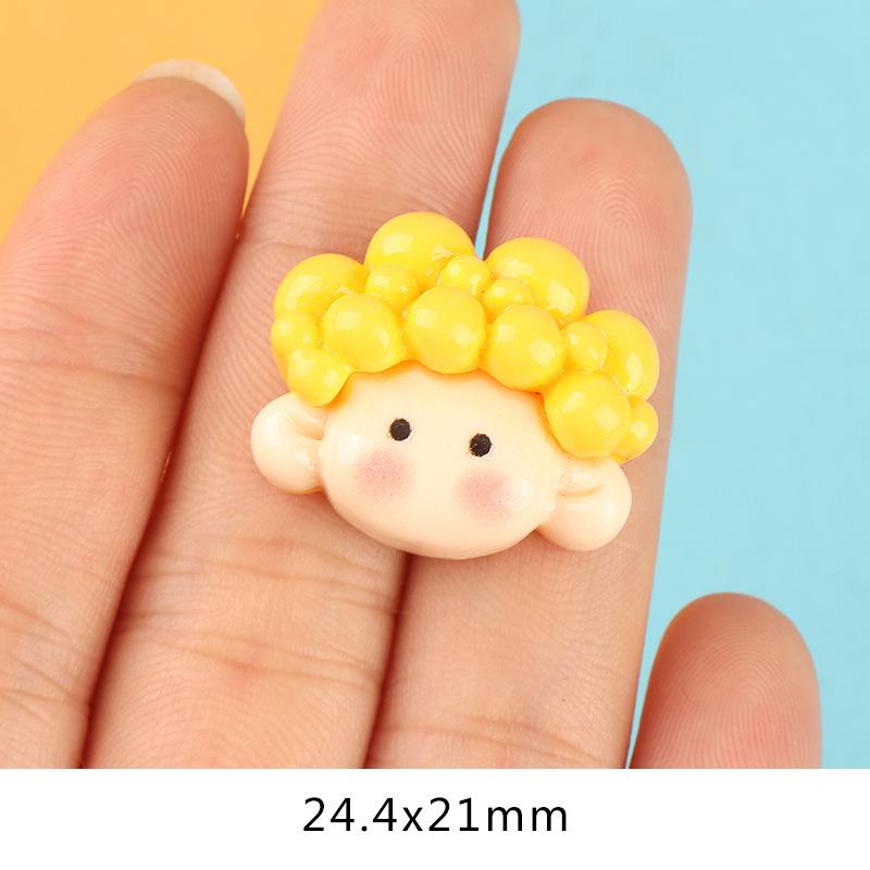 新款亮面女孩头 diy奶油胶自制手机壳发夹饰品树脂配件批发