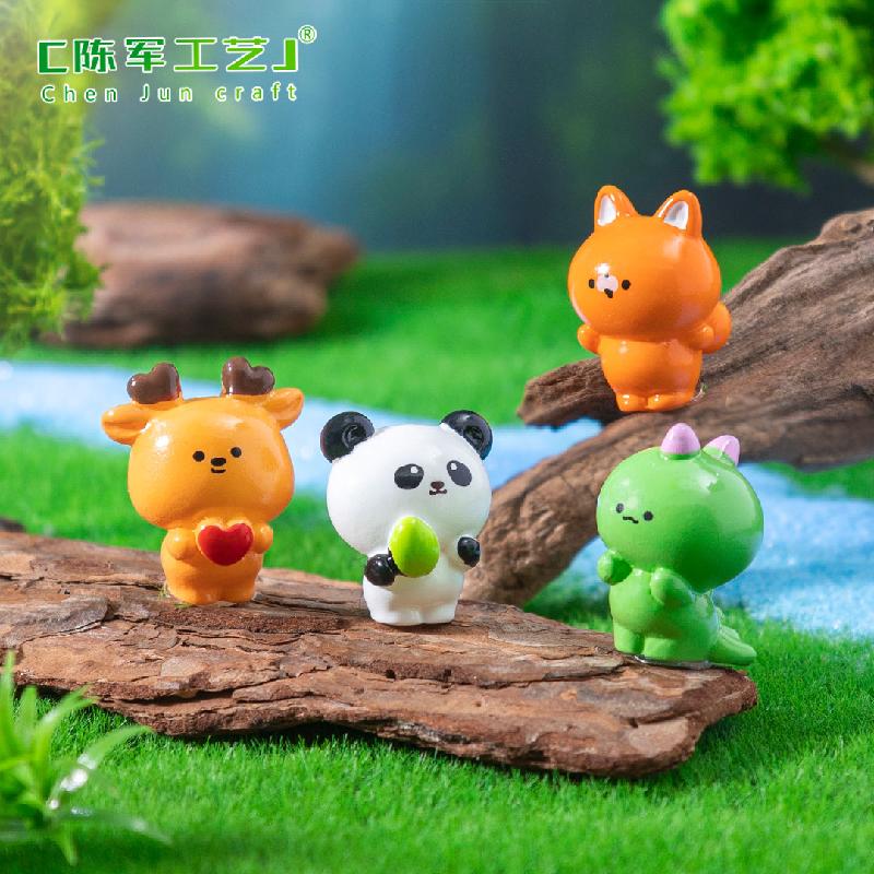 Phụ Kiện Tiểu Cảnh 微景观创意可爱小动物园艺造景 DIY装饰品配件迷你车载桌面小摆件