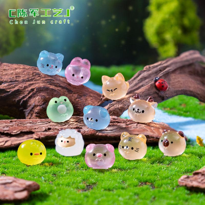 Phụ Kiện Tiểu Cảnh 微景观创意夜光小动物团团萌粒园艺造景 DIY装饰品配件迷你小摆件