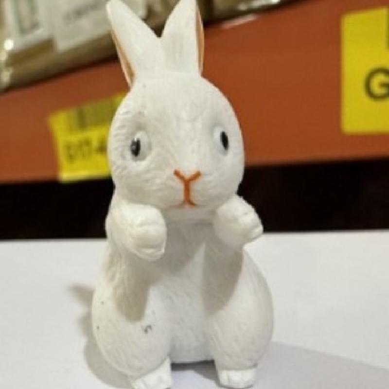 Tiểu cảnh thỏ màu hồng và trắng, phụ kiện trang trí cây cảnh mini (ZC-609)