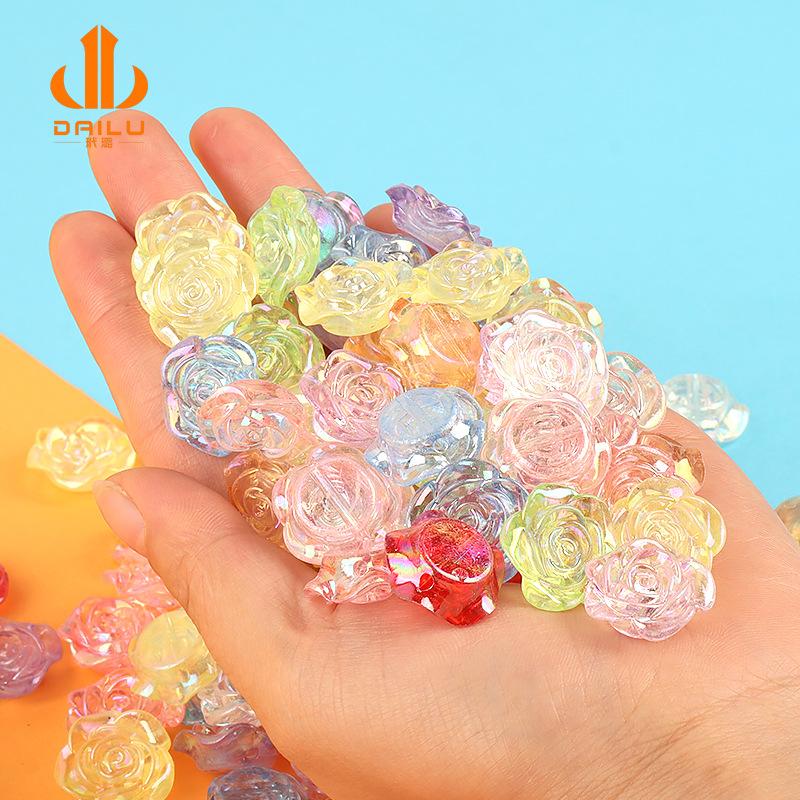 Charm hoa hồng trong suốt DIY trang trí điện thoại (FF-479)