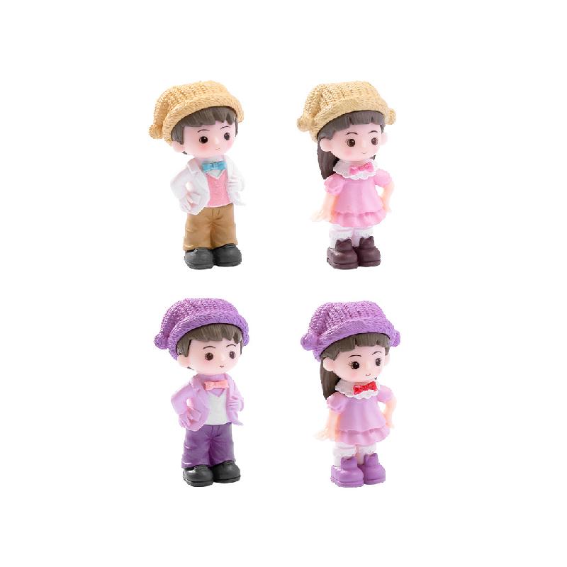 Tiểu cảnh đôi tình nhân mũ chú hề mini trang trí xe DIY (ZC-1065)