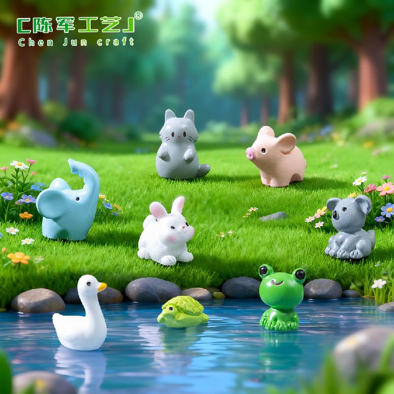 Phụ Kiện Tiểu Cảnh Tiểu cảnh ếch và vịt vàng nhỏ, trang trí đáng yêu mini (ZC-24)