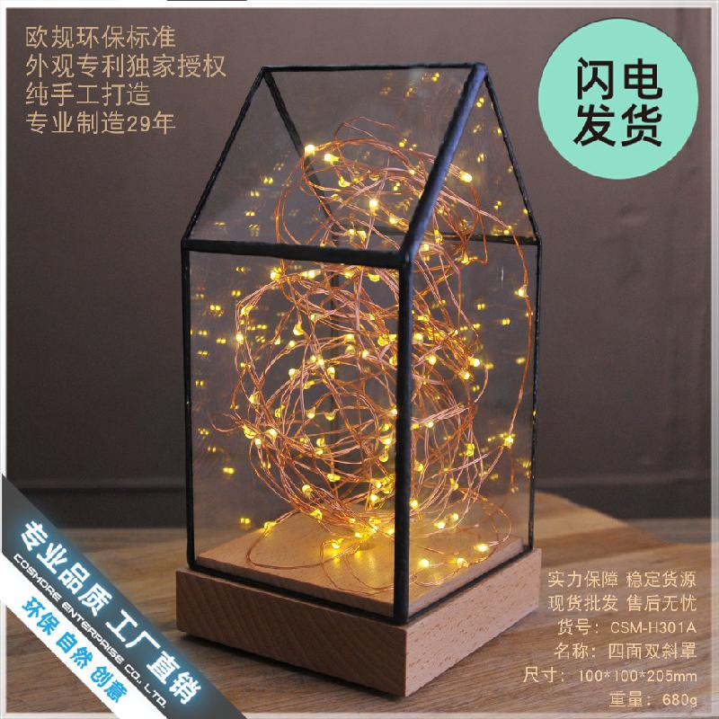 Chậu Đa Giác Đèn LED chụp kính trang trí (DG-19)