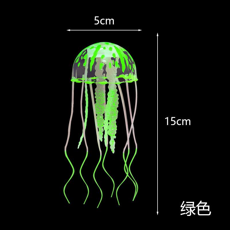 仿真荧光水母中小型鱼缸摆件硅胶漂浮式网红水族箱内造景装饰厂家