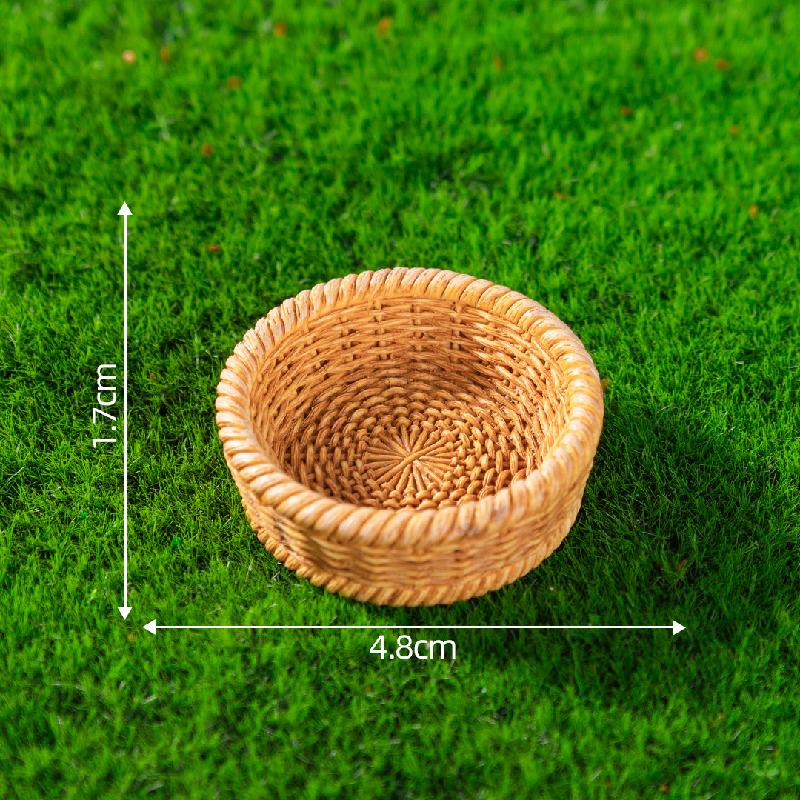 Tiểu cảnh giỏ tre giả, mô hình DIY, phụ kiện tiểu cảnh mini nhỏ xinh (ZC-684)