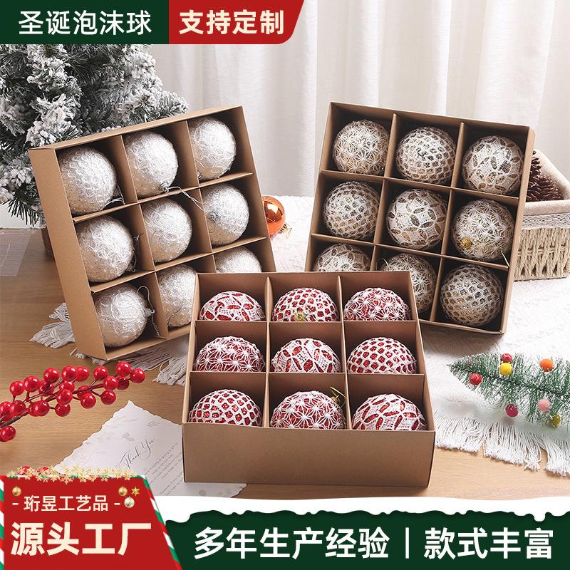 Trang Trí Noel Trang trí Noel: Bóng ren 8cm, đẹp mắt cho dịp lễ đặc biệt