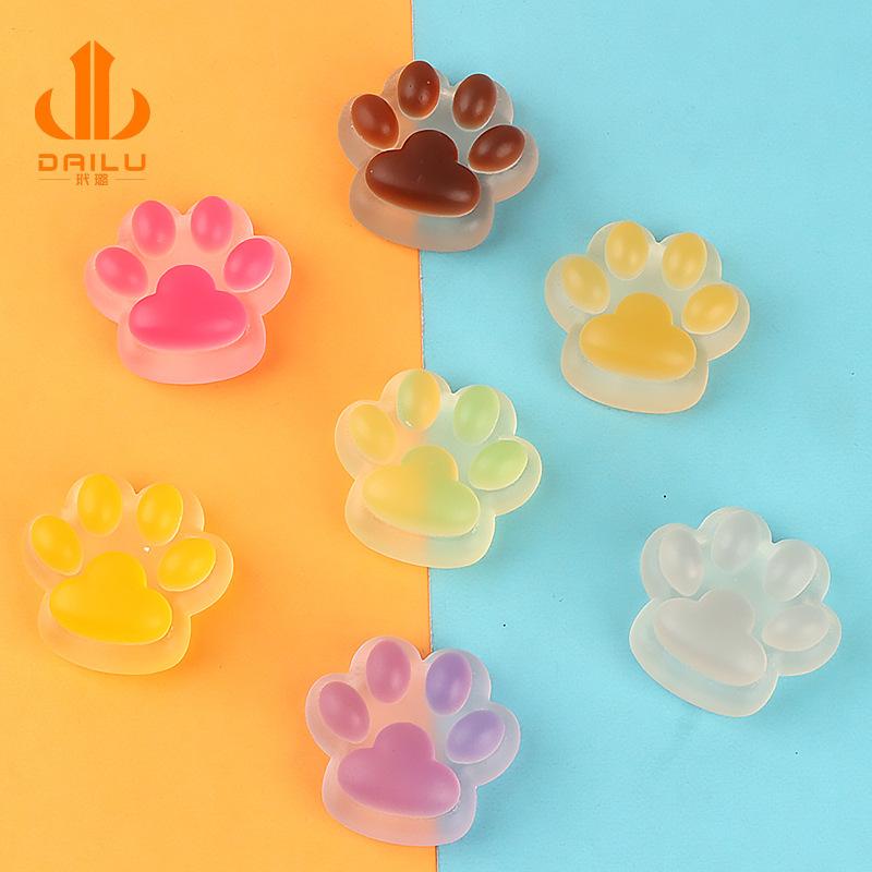 大号猫爪果冻 可爱磨砂diy奶油胶自制手机壳头饰发夹饰品树脂配件
