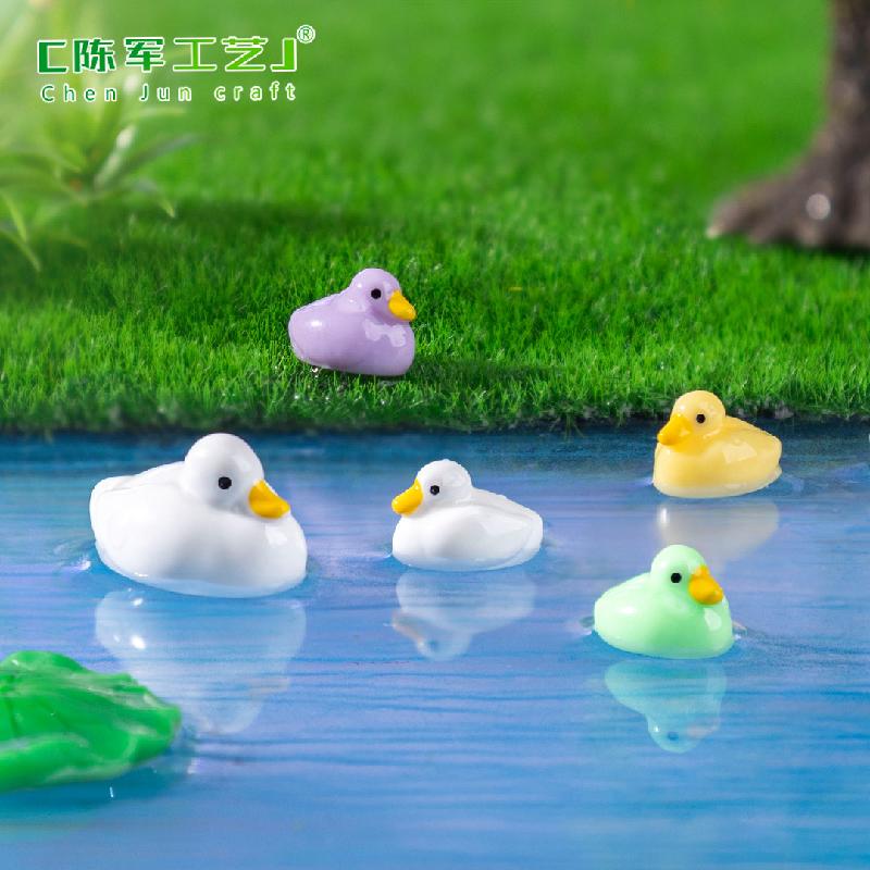 Phụ Kiện Tiểu Cảnh 跨境新品微景观创意小鸭子公仔萌粒 DIY装饰品配件迷你树脂小摆件