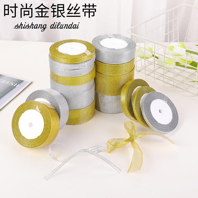 Trang Trí Noel Dây kim tuyến vàng và bạc, kích thước 0.6-5cm, lý tưởng cho hộp quà trái cây và đóng gói bánh. Bán buôn và trang trí lễ hội.